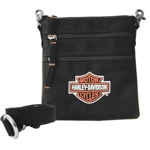 🆕 Harley Davidson HD Crossbody Strap Sling Purse Bag Black Motorcycle Biker NWT